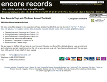 Tablet Screenshot of encorerecords.com